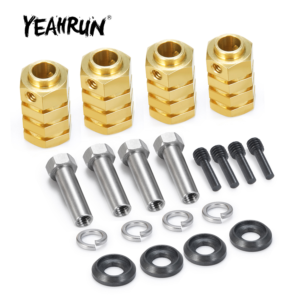 Heavy Equipment Vehicles - Yeahrun-12mm六角ハブ付きの頑丈な真ちゅう製ハブ,TRX-4 trx4用の延長アダプター,1/10/20mm,4個