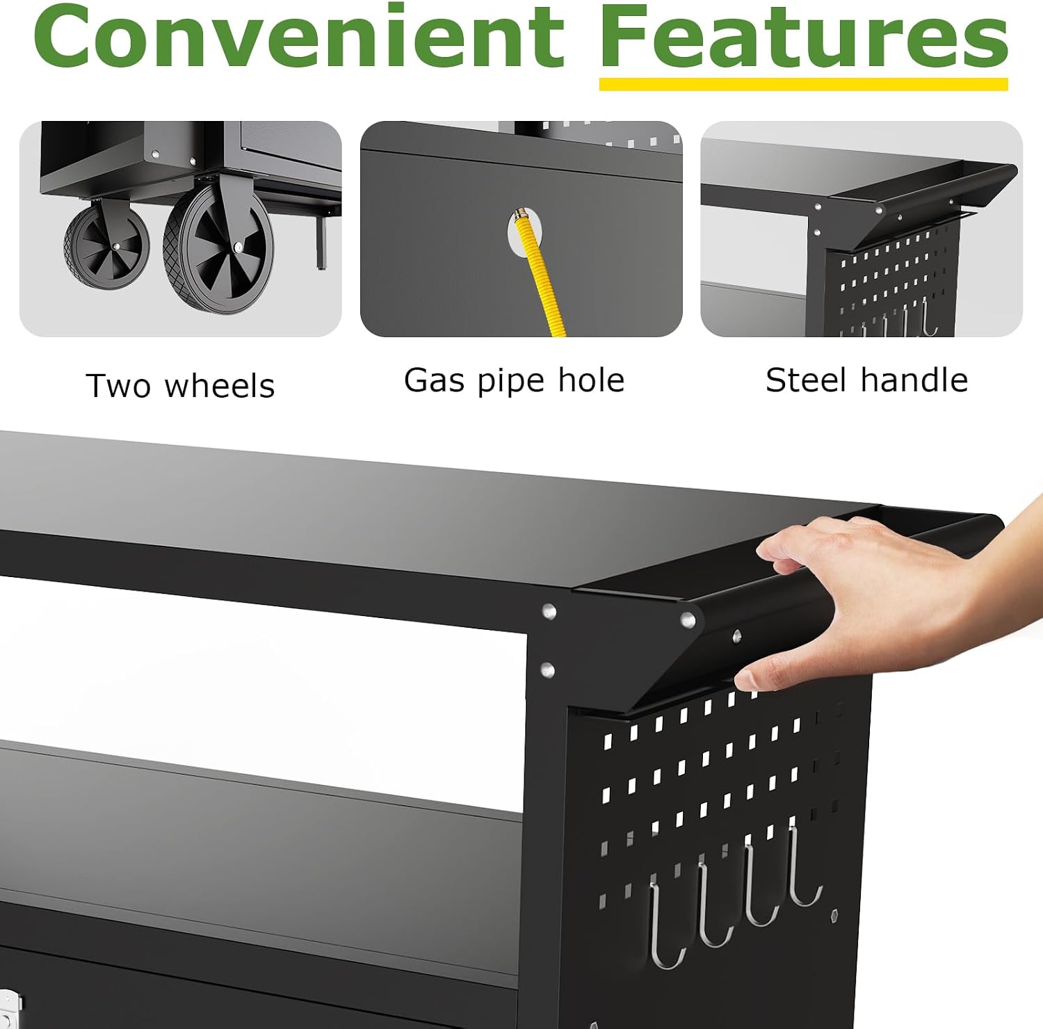屋外グリルカートテーブル、収納付きキッチンアイランド、ホイー - Heavy Equipment Tires のレビューと価格