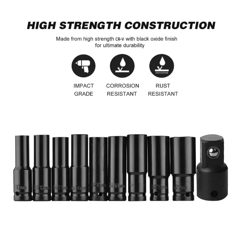 1セット10個入り 1/2インチドライブ メトリックインパク - Heavy Equipment Maintenance のレビューと価格